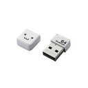 エレコム USBメモリ USB2.0 小型 キャップ付 64GB ホワイト MF-SU2B64GWHF(2)