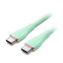 VENTION 100W PD USB 2.0 C-Type to C-Type 急速充電ケーブル シリコンタイプ eMarke対応 2m ライトグリーン TA-8722(2)