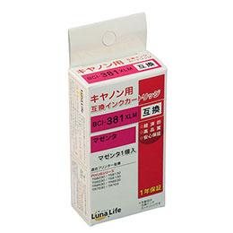 ワールドビジネスサプライ Luna Life キヤノン用 互換インクカートリッジ BCI-381XLM マゼンタ LNCA381M