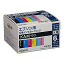 ワールドビジネスサプライ Luna Life エプソン用 互換インクカートリッジ KAM-6CL 6本セット LNEPKAM/6P