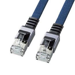 【5個セット】 サンワサプライ カテゴリ6AメッシュフラットLANケーブル 2m ブルー KB-FL6AME-02BLX5