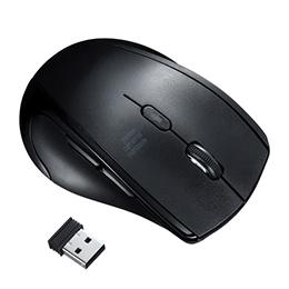 サンワサプライ 静音ワイヤレスブルーLEDマウス(5ボタン・左手用) MA-WBL164BK