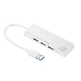 サンワサプライ USB3.1+2.0コンボハブ カードリーダー付き ホワイト USB-3HC316WN サンワサプライ USB3.1+2.0コンボハブ カードリーダー付き ホワイト USB-3HC316WN