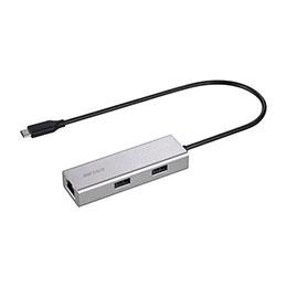 BUFFALO LAN変換アダプタ USB-C オス→メスLAN USB-Ax3 1Gbps対応 Mac・Win対応 シルバー LUD-U3-CU101SV