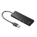サンワサプライ USB3.1+2.0コンボハブ カードリーダー付き ブラック USB-3HC316BKN(2)