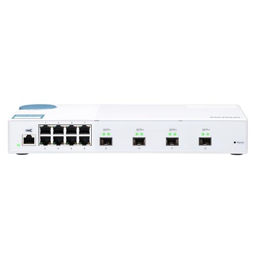 QSW-M408S, 8 port 1Gbps, 4 port 10GbE SFP+, web management switch