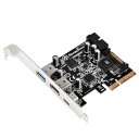 USB3.1を1ポート、USB3.0を4ポート増設できるPCIe 2.0 x2接続のUSB3.0/3.1インターフェイス増設カード