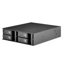 外部5"ベイを使用する2.5インチドライブ×4用ホットスワップベイ