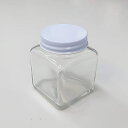 ガラス瓶 50角 白キャップ付