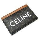 CELINE セリーヌ CELINEプリント入り カードケース トリオンフキャンバス ブラウン ブラック 10B702CLY.04LU レディース