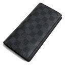 LOUIS VUITTON ルイ・ヴィトン ポルトフォイユブラザ 長財布 ダミエグラフィット グレー ブラック N62665 RA0117 メンズ【中古】【あす楽】