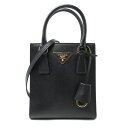 PRADA プラダ サフィアーノ ラクス 2Wayショルダーバッグ ブラック 1BA358_NZV_F0002_V_OOO レディース【中古】【美品】【あす楽】