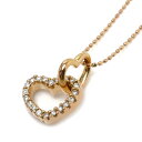 Folli Follie フォリフォリ K18PG ピンクゴールド ハート ネックレス ボール ダイヤモンド0.12ct 3.1g 40cm レディース【中古】【美品】【あす楽】