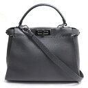 FENDI フェンディ セレリア ピーカブー レギュラー 2Wayショルダーバッグ グレー 8BN290 レディース【中古】【美品】