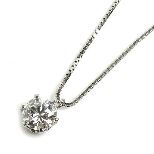Pt900/850 一粒ダイヤ ネックレス ダイヤモンド0.529ct 3.0g 〜45cm レディース【中古】【あす楽】 Pt900/850 一粒ダイヤ ネックレス ダイヤモンド0.529ct 3.0g 〜45cm レディース【中古】【あす楽】