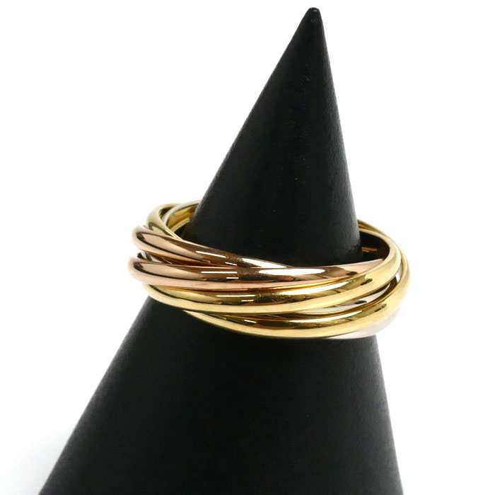 CARTIER カルティエ K18YG イエローゴールド K18WG ホワイトゴールド K18PG トリニティ 7連 リング・指輪 10号 50 7.0g レディース【中古】のサムネイル