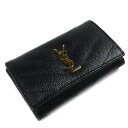 SAINT LAURENT PARIS サンローランパリ カサンドラ Vステッチ キーケース ブラック 736236 レディース【中古】【美品】