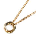 CARTIER カルティエ K18PG ピンクゴールド K18YG イエローゴールド K18WG スウィート トリニティ ネックレス 3.9g 36/38/40cm レディース【中古】【美品】