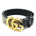 GUCCI グッチ GGスプリーム キャンバス ベルト ブラック カーキ 625839 レディース【中古】