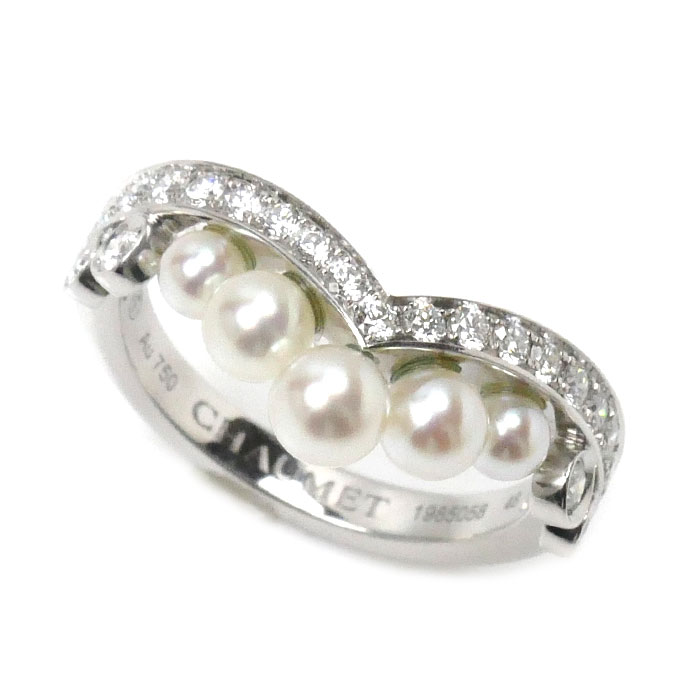 Chaumet ショーメ K18WG ホワイトゴールド ジョゼフィーヌ エグレット パール ダイヤ リング・指輪 083292 パール ダイヤモンド 8号 48 4.1g レディース【中古】【美品】のサムネイル
