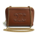 CELINE セリーヌ チェーン付きクラッチ キュイル トリオンフ ポーチ ブラウン 10E383DR8.04LU レディース【中古】