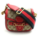 GUCCI グッチ レディウェブ ショルダー ショルダーバッグ ベージュ レッド 384821 レディース【中古】