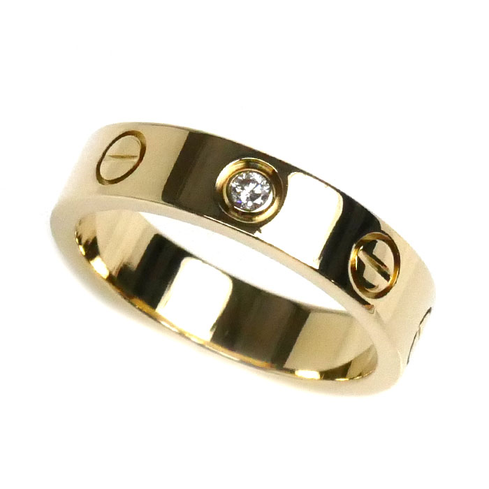 CARTIER カルティエ K18YG イエローゴールド ミニラブ 1Pダイヤ リング・指輪 B40 ...