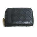 BOTTEGAVENETA ボッテガヴェネタ イントレチャート ジップアラウンド コインケース ブラック 708590 ユニセックス【中古】