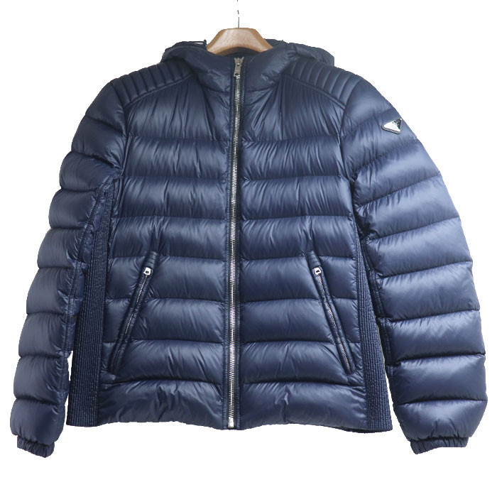 PRADA プラダ Re-Nylon クロップドダウン ダウンジャケット ネイビー SGA654 50 メンズ【中古】
