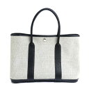 HERMES エルメス ガーデンパーティPM ボルデュック リボン ハンドバッグ グレー×ブラック 2006年限定 レディース【中古】(4)