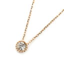 K10PG ピンクゴールド ネックレス ダイヤモンド0.05ct 0.9g 40~45cm レディース【中古】【美品】