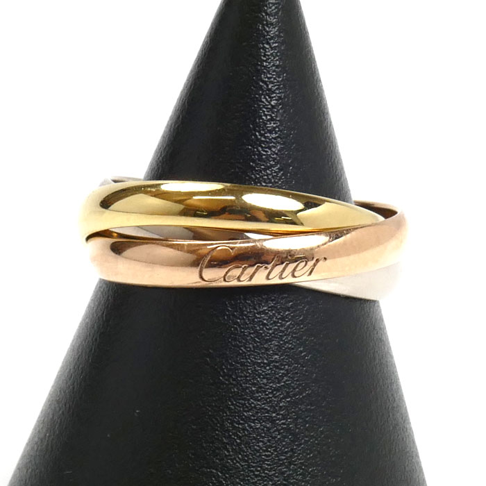 CARTIER カルティエ K18PG ピンクゴールド K18YG イエローゴールド K18WG トリニティ SM リング・指輪 B4235150 10.5号 50 4.4g レディース【中古】【美品】のサムネイル