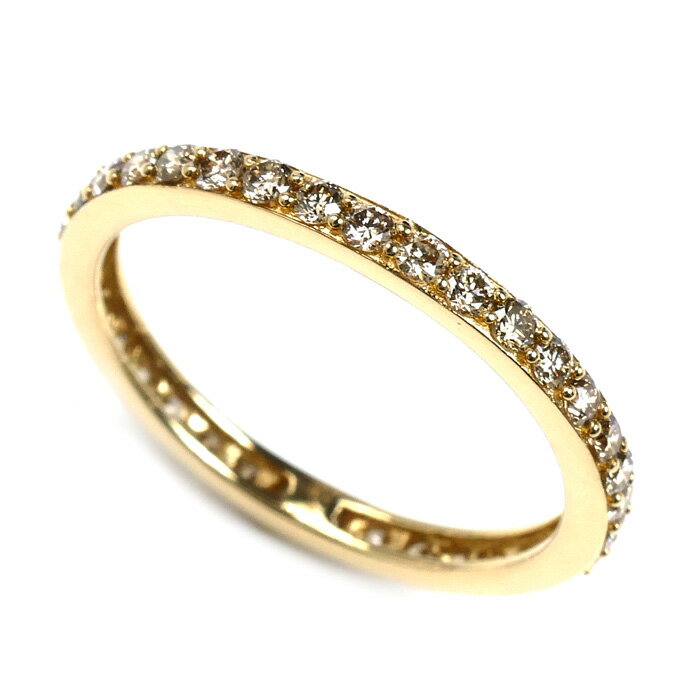 MR1677【中古】 K18 イエローゴールド サファイア/ダイヤモンドリング ファッションリング レディース指輪 S0.25 D0.08 4.5g 12号 ティファニー サファイア ダイヤモンド ハーフエタニティ