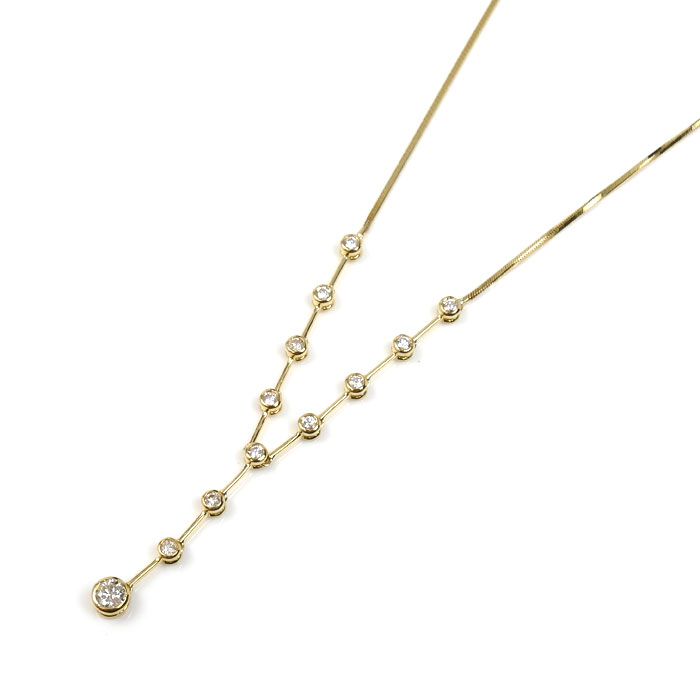 乐天商城 - K18YG イエローゴールド ネックレス ダイヤモンド0.50ct 5.4g 41cm【中古】