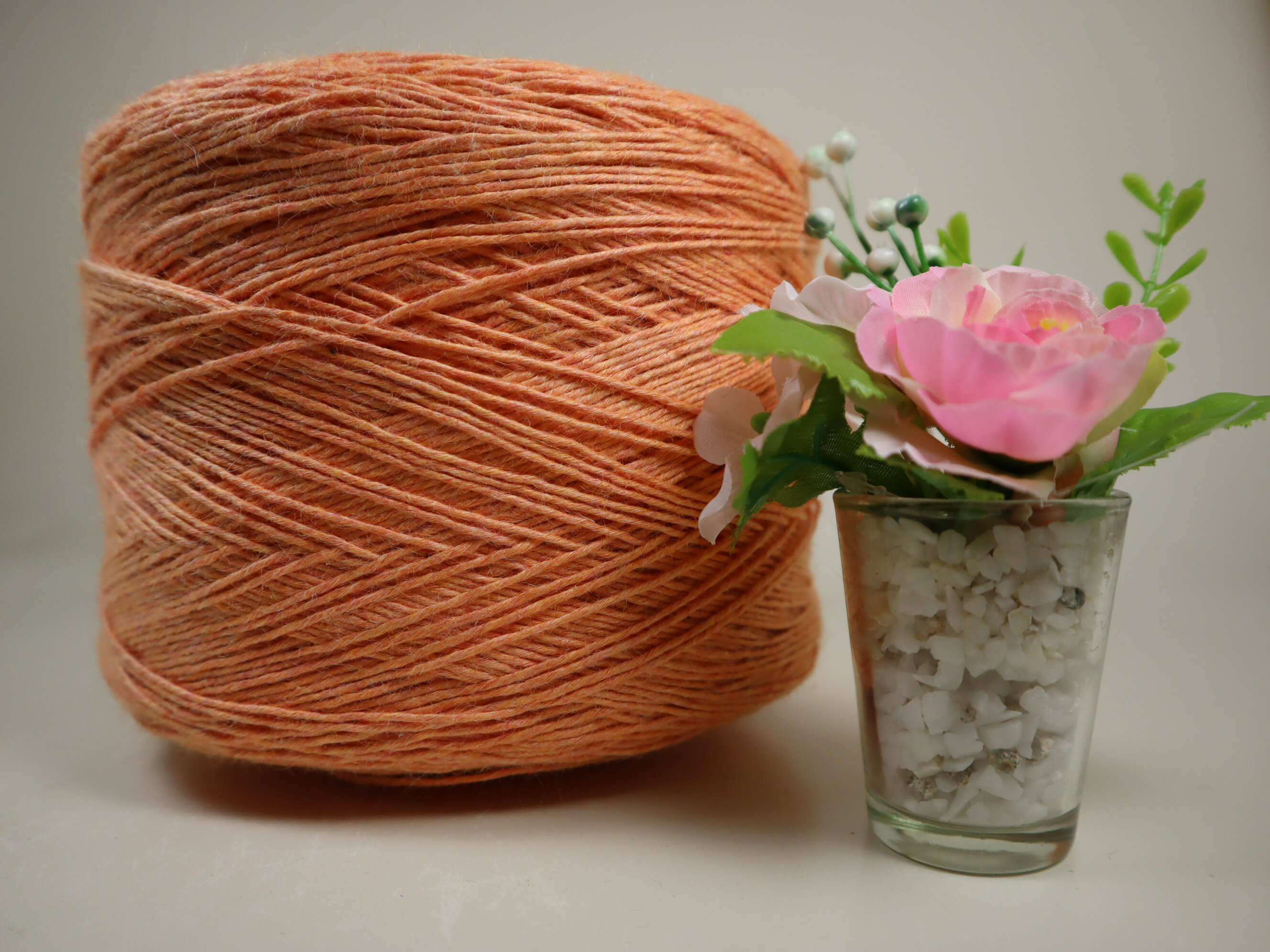 【麻糸】　 ラミー麻極太　 ＜ライトオレンジ＞