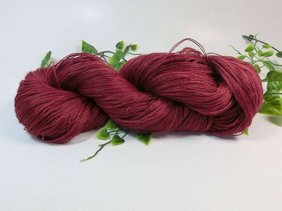 【麻糸】 ラミー　中細タイプ　全13色　＜ワイン＞