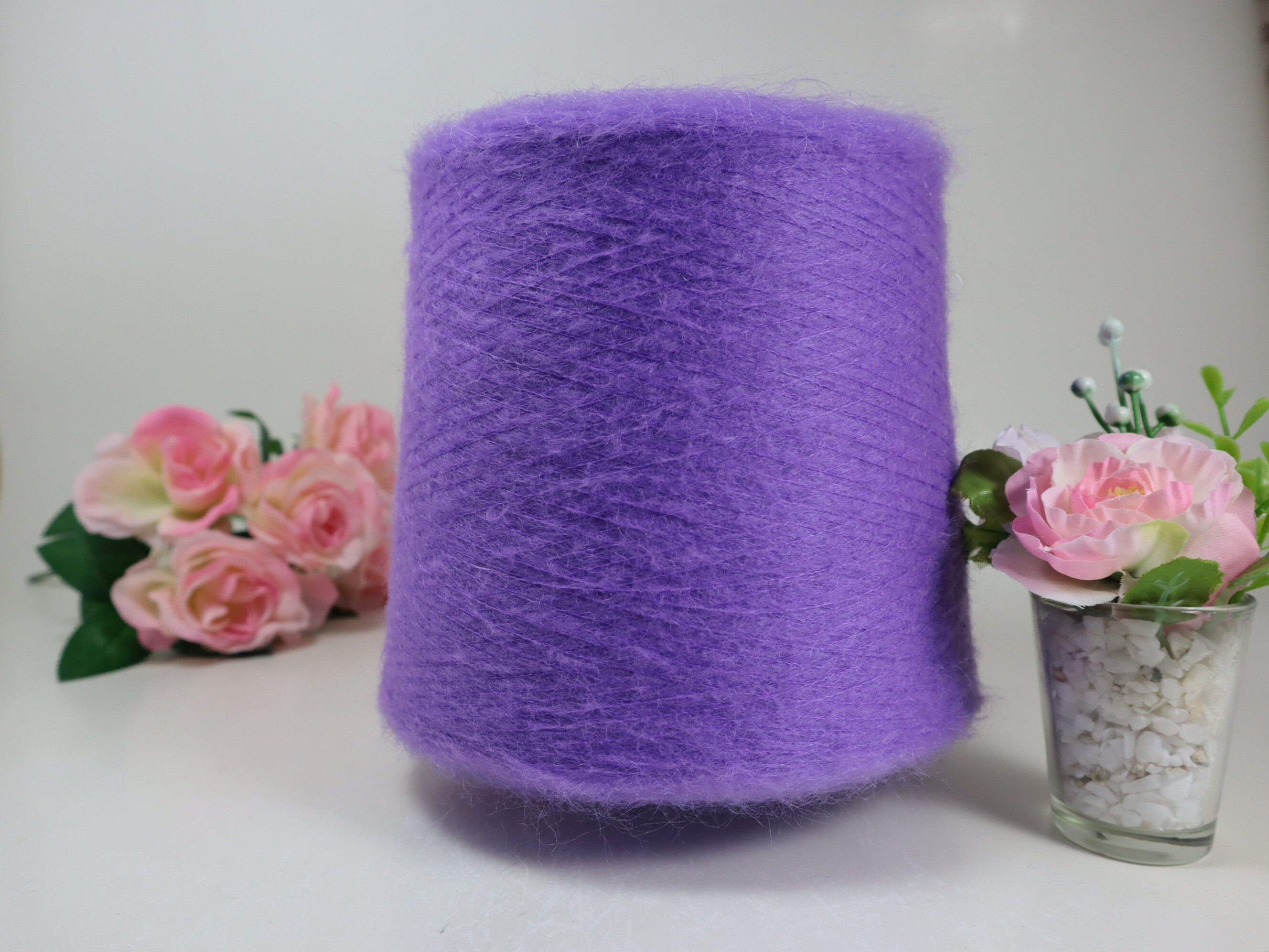 【モヘヤ】　ウールモヘヤ　 ウス紫