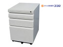 不二貿易 ルイン 3段 サイドワゴン ホワイト A4 H600 鍵付 中古【中古オフィス家具】【中古品】