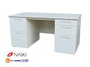 【訳あり】ナイキ 両袖デスク 左2段 右3段 鍵付 ホワイト W1400 中古 B【中古オフィス家具】【中古】