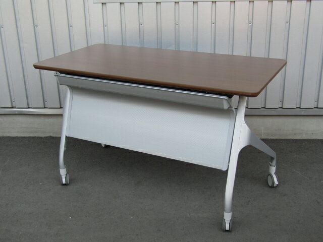 コクヨ エピファイ フラップテーブル ブラウン W1200 D600 H720【中古オフィス家具】【中古】