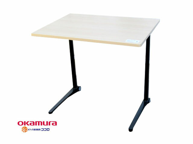 【訳あり】オカムラ ライブス パーソナルテーブル 傾斜天板 W800 キャスター付き アジャスター欠品 2021年製【中古オフィス家具】【中古】