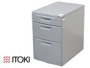 イトーキ_CZ 3段 サイドワゴン_鍵付 グレー 中古【中古オフィス家具】【SALE】