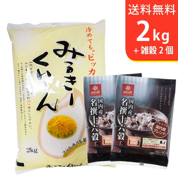 【送料無料】令和5年産 茨城県ミルキークイーン2kgと国内産十六穀ごはん2個〜ギフトに美味しいお米【3 500円セット】【smtb-TD】【saitama】