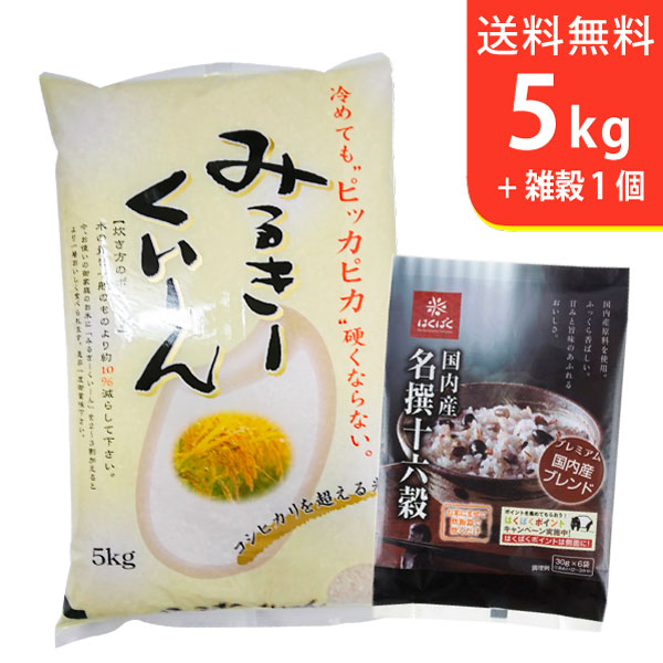 【送料無料】令和3年産 茨城県産ミルキークイーン5kgと国内産十六穀ごはん〜ギフトに美味しいお米【4,000円セット】【smtb-TD】【saitama】