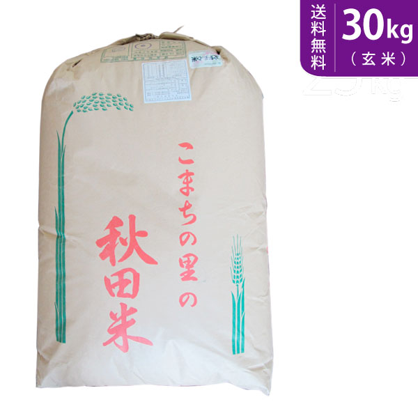 【送料無料】令和2年産 秋田県仙北産あきたこまち 玄米 30kg 特別栽培米 【sm...