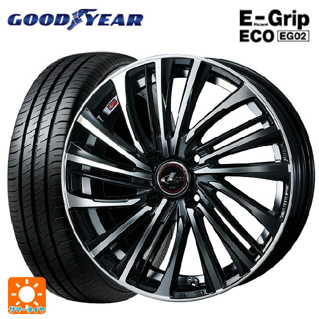 【6/15〜16限定 全品P5倍＆クーポン】165/50R16 75V グッドイヤー エフィシェントグリップ エコ EG02 ウェッズ レオニス FS PBMC 16-5J 国産車用 サマータイヤホイール4本セット