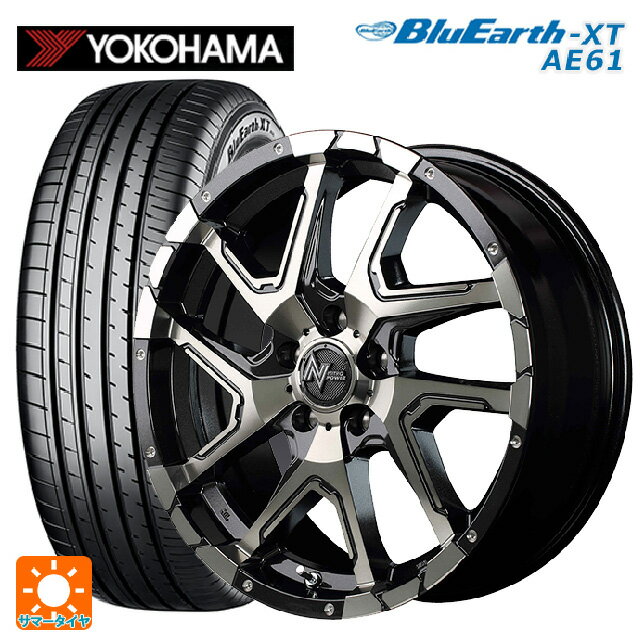 【最大3万円OFFクーポン 5/16 1:59迄】トヨタ ハリアー(80系)用 225/60R18 100H ヨコハマ ブルーアースXT AE61 ナイトロパワーデリンジャー ブラックメタリックポリッシュ/ブラッククリア/フランジピアスドリルド 新品サマータイヤホイール 4本セット