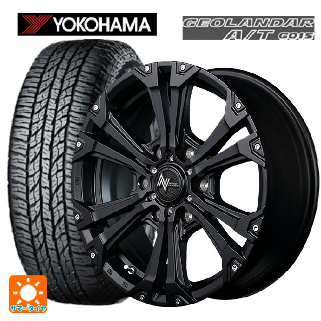 即日発送 トヨタ ハイラックス(120系)用 265/65R17 112H ヨコハマ ジオランダー A/T G015 ブラックレター ナイトロパワー ジャベリン セミグロスブラック＋ピアス＆ミルド 新品サマータイヤホイール 4本セット