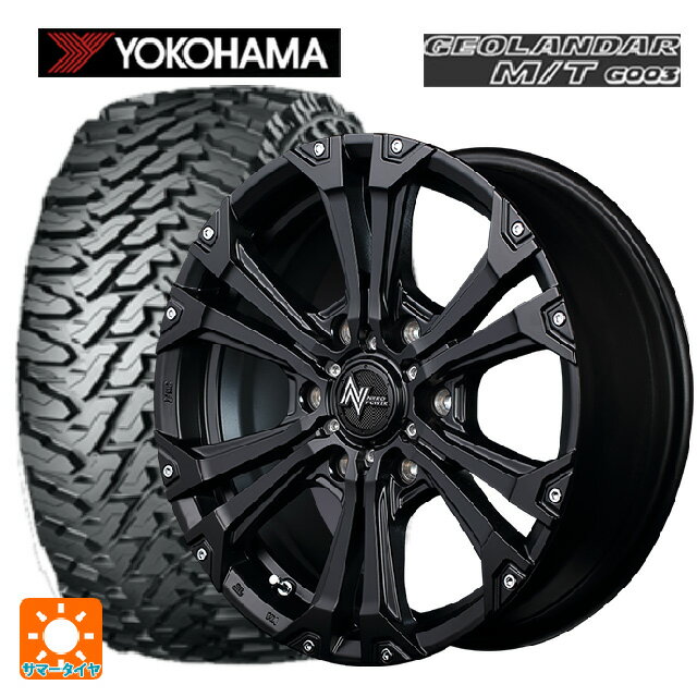 即日発送 トヨタ ハイラックス(120系)用 2024年製 265/70R17 121/118Q ヨコハマ ジオランダー M/T G003 ナイトロパワー ジャベリン セミグロスブラック＋ピアス＆ミルド 新品サマータイヤホイール 4本セット