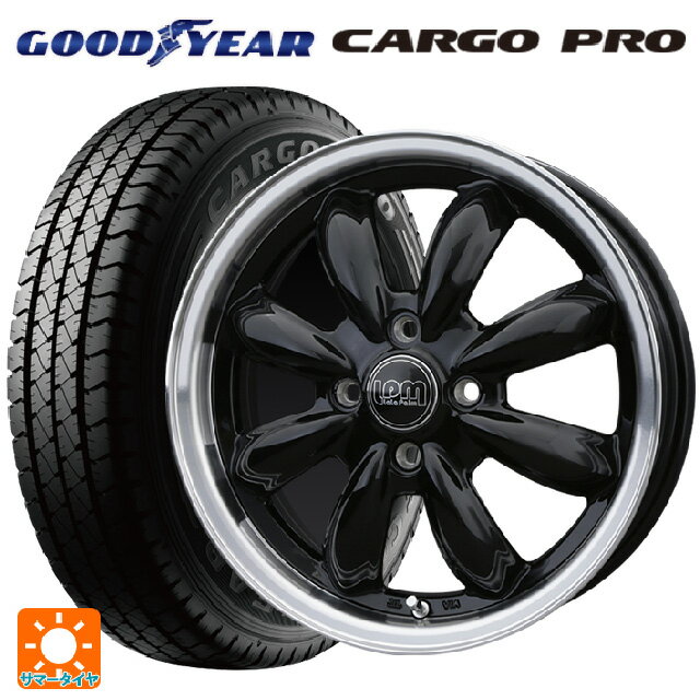 145/80R12 80/78N グッドイヤー カーゴプロ ホットスタッフ ララパーム カップ BK/リムP 12-3.5J 国産車用 サマータイヤホイール4本セット